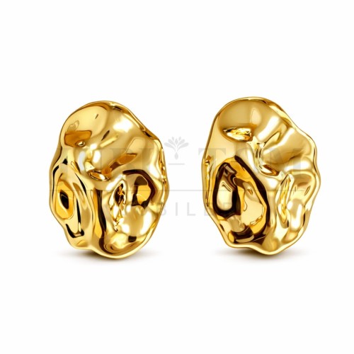 Owalne kolczyki przestrzenna forma  na sztyft p.585