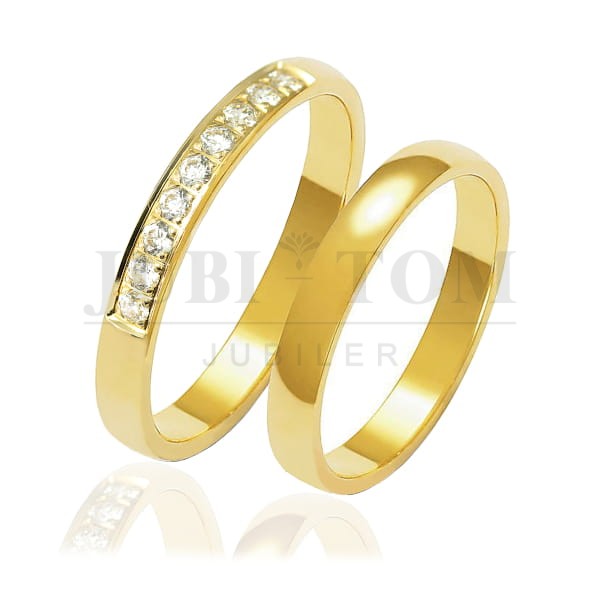 Klasyczne półokrągłe obrączki z 9 brylantami