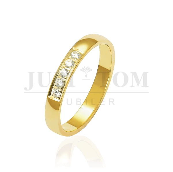 Klasyczne półokrągłe obrączki z 5 brylantami