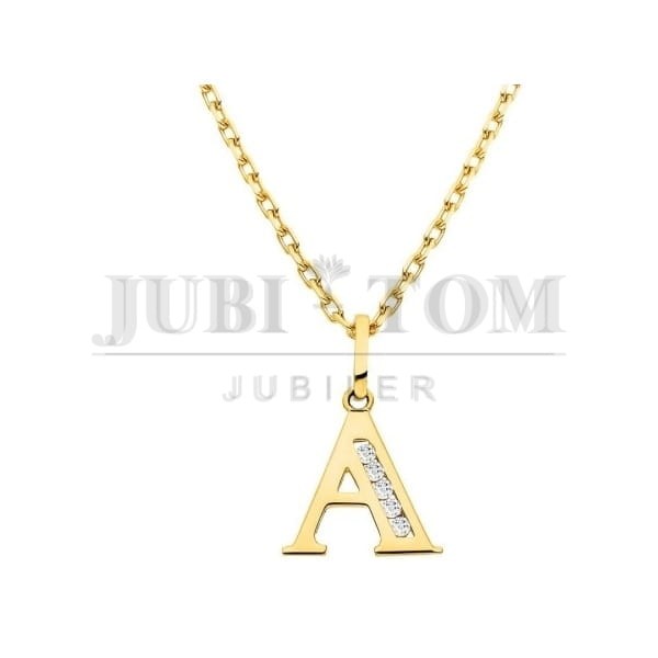 Złota zawieszka litera A