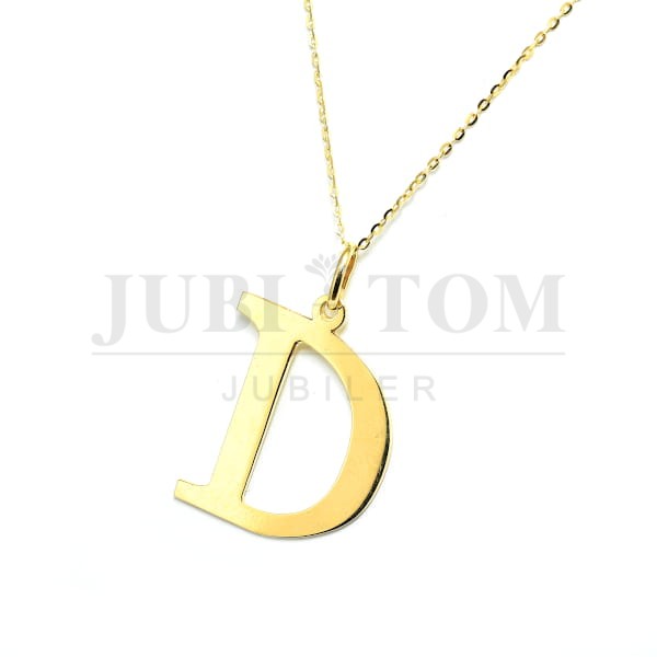 Złota zawieszka litera D