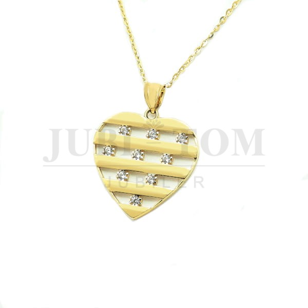 Wisiorek serce z cyrkoniami złota