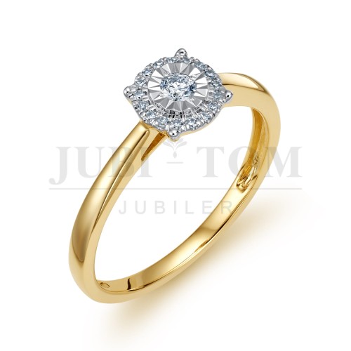 Piękny pierścionek z brylantami 0,15 ct G/SI