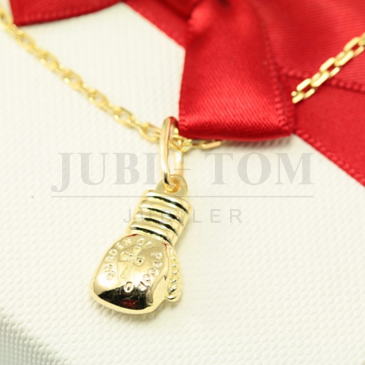 Złota zawieszka rękawica bokserska