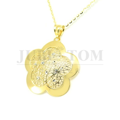 Złoty wisiorek a'la kwiatek