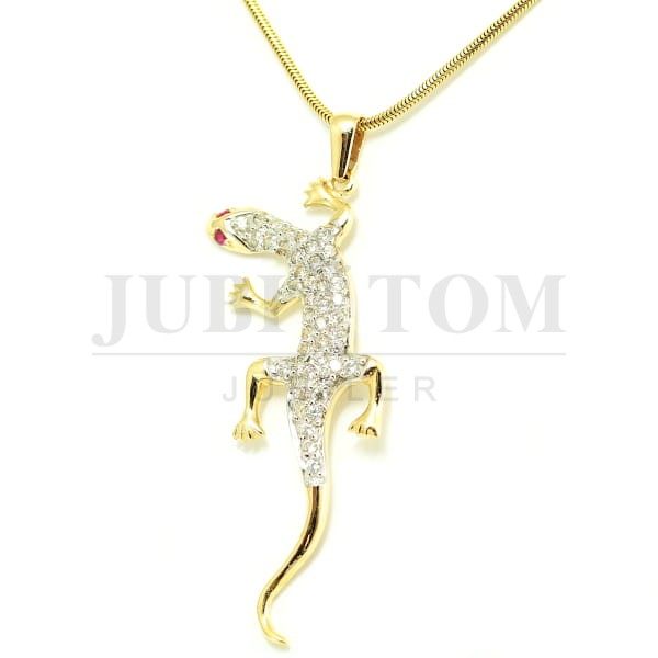 Jaszczurka zawieszka z cyrkoniami