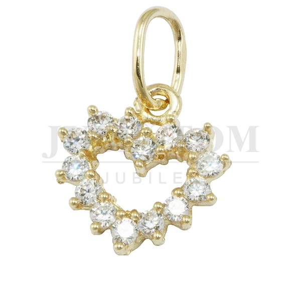 Wisiorek, zawieszka złota serce z kamieniami